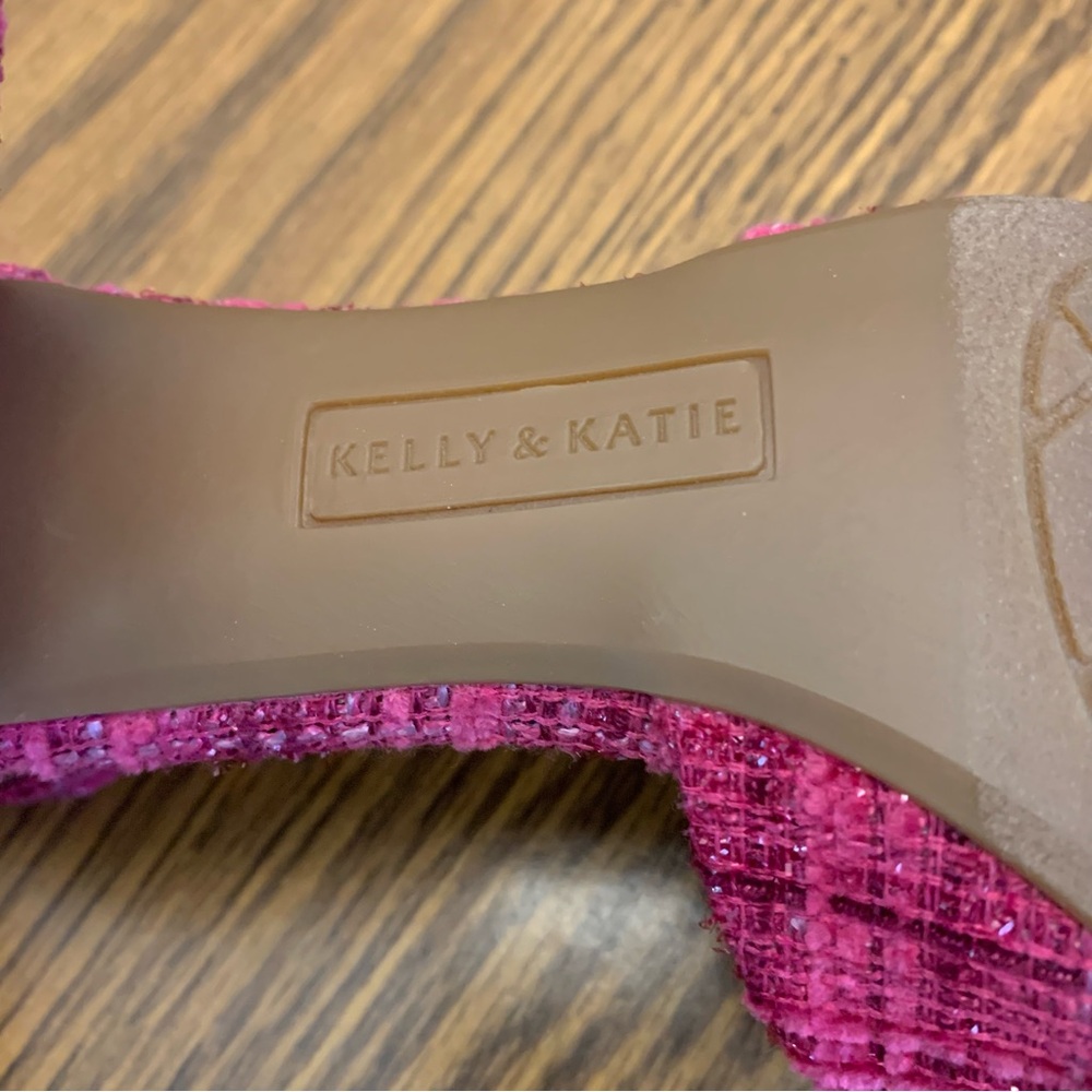 Kelly & Katie Jakie Fuchsia Tweed Ankle Strap Heels Size 6M - Picture 9 of 10